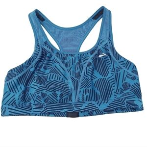 Brooks | Women's Blue and Black Printed Sports Bra (Size XL)